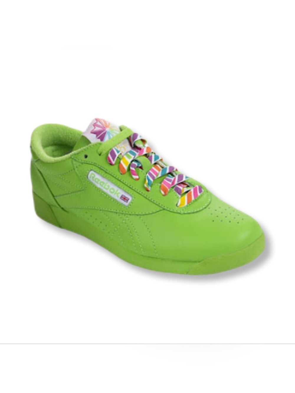 Retro 80's Reebok Women's 25th Anniversary Lime Green Rainbow Low Top Sneakers